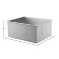 thumbnail image 2 of DAX Handmade Single Bowl Undermount Kitchen Sink - 23" x 18" - 16G - Stainless Steel, Accessories Included, 2 of 9
