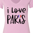 thumbnail image 4 of Inktastic I Love Paris French Flag Heart Women's V-Neck T-Shirt, 4 of 5