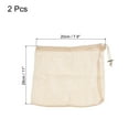 thumbnail image 2 of Unique Bargains Small Cotton Shoe Bags Luggage Organizers Drawstring Storage Bags, Beige 2 Pack, 2 of 5