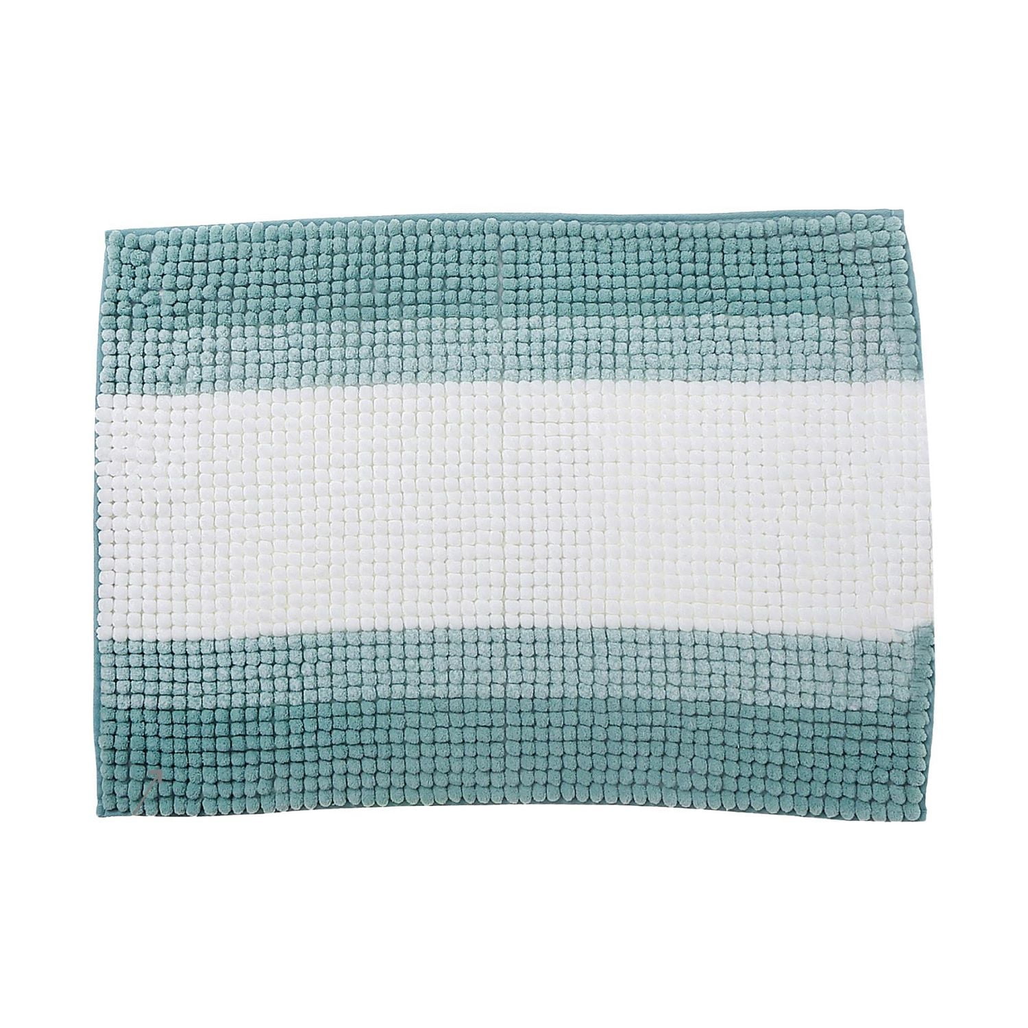 Stripe Chenille Bath Mat 20X28 Turquoise