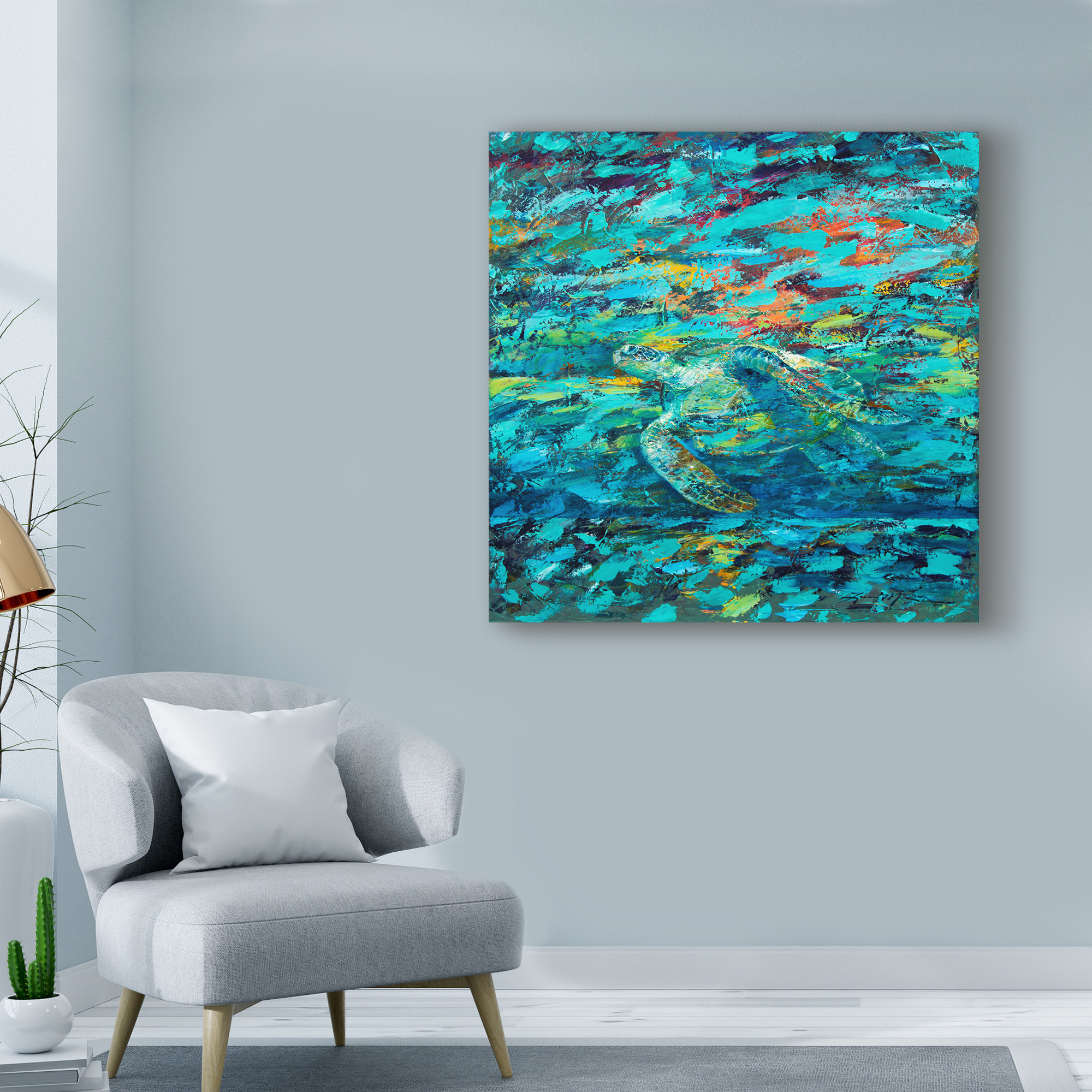 Trademark Fine Art 'Kemps Ridley Turtle Hidden Treasure' Canvas Art by Lucy P. Mctier