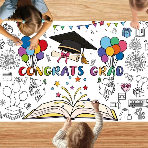 72-Inch Graduated Diy Color-Filling Waterproof Poster Tablecloth, 2026 Graduation Decorations, Graduation Party Decorations, Graduation Decorations, Graduation Party Photo Booth Props Kit