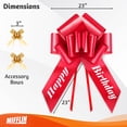 thumbnail image 6 of MIFFLIN 23-inch Giant Red Happy Birthday Car Bow or Gift Bow (US Company), 6 of 7