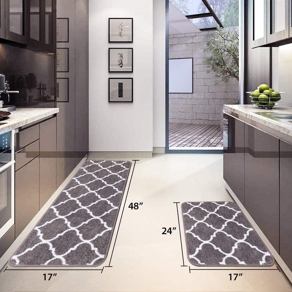 Morebes Modern Kitchen Mats for Floor,Washable 2x3 Entryway Rug Abstract  Non-Slip Rugs Small Bath Mat Contemporary Pattern Soft Indoor Carpet for