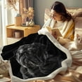 thumbnail image 3 of Pug Throw Blanket Black Pug Ultra Soft Blanket Dog Shepa Blanket Plush Fuzzy Lightweight Fleece Blanket for Adults Kids Gift Twin(60"x80"), 3 of 6
