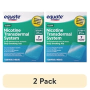 (2 pack) Equate Nicotine Transdermal System Step 1 Clear Patches, 21 mg, 7 Count, Compare to Nicoderm® CQ® Active Ingredient