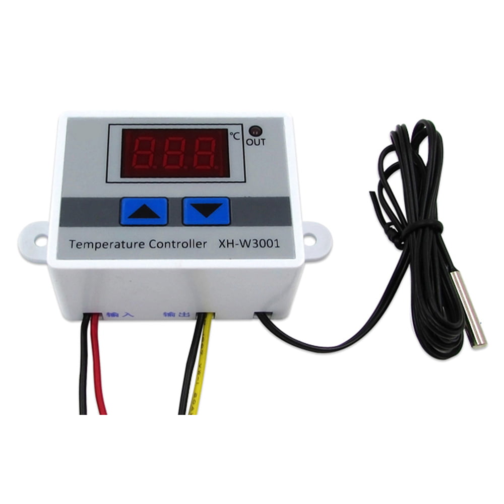 DC 12V Digital LED Temperature Controller Thermostat Control Switch Probe White 