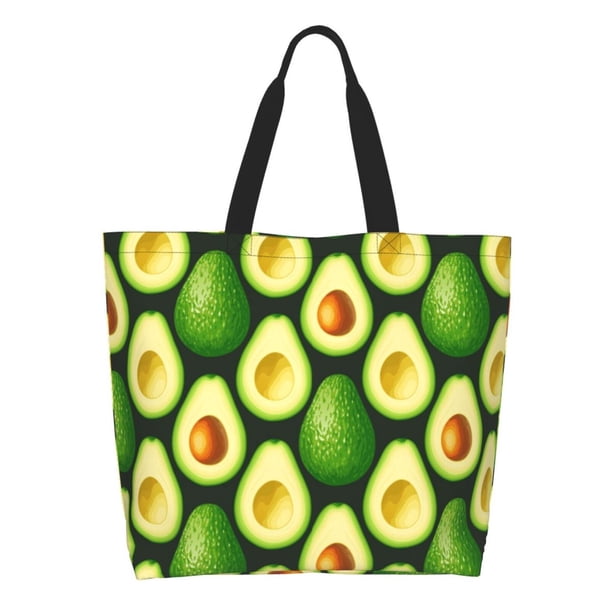 Balery Avocado Bolsa Tote Estilo Estético con Cremalleras, Bolsa de Hombro, Bolsa de Compras Grande y Plegable