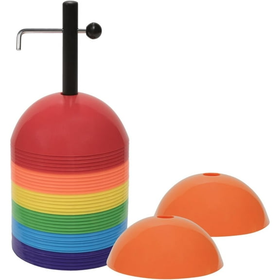 Champion Sports Soft Dome Cone Sets for Athletics and Social Distancing, Assorted Colors, Purple