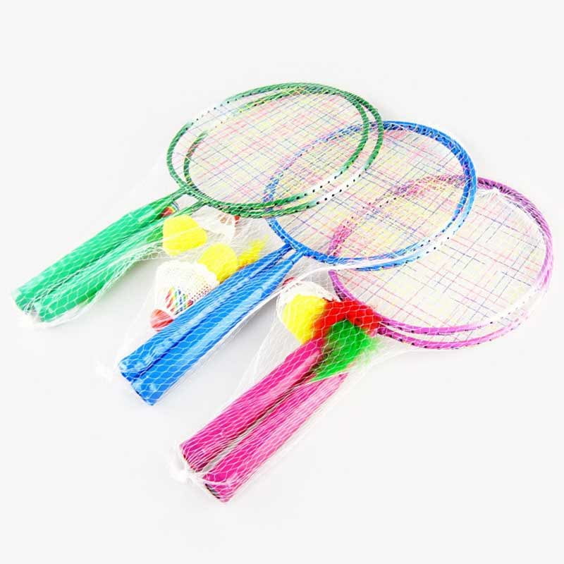 Badminton Children Outdoor Rackets Gift Sports Toy Cartoon 1Pair Kid Fun Suit 