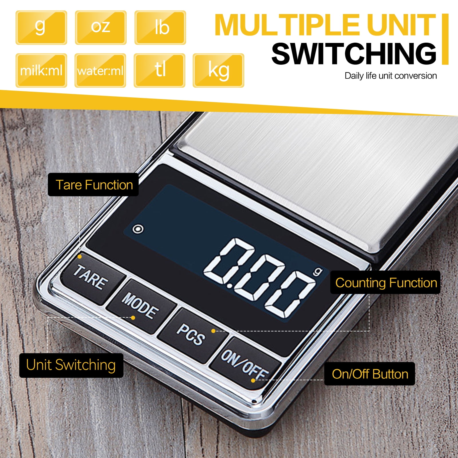 Egoelife Pocket Scale 500g/0.01g High Precision Scale Portable Digital Kitchen Scale Pocket Scale for Gold Jewelry Food Scale Mini Gram Scale with Large Backlit LCD Display Battery Included