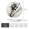 thumbnail image 2 of Disketp Black And White Rose Ceramic Plate Dinner Plates Bone China Decorative Plates Art Ceramic Ornaments for Wall Hanging Decoration -6in, 2 of 6