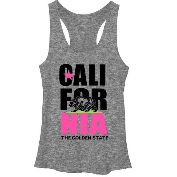 Women's Lost Gods Golden State  Racerback Tank Top Gray Heather Small