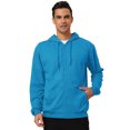thumbnail image 1 of Sudadera con capucha para hombre, con cremallera completa, manga larga, ligera, sólida, deportiva, con capucha Azul claro M Unique Bargains Sudadera, 1 of 6