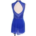 thumbnail image 4 of renvena Costume de Danse Lyrique Robe de Ballet Moderne Sans Manches avec Strass Contemporain Bleu Royal G, 4 of 7