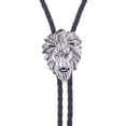 thumbnail image 5 of 2 Pieces Lion Head Bolo Tie Necktie Adjustable, Accessories Western Cowboy Leather, Vintage Alloy Costume Necklace for Birthday Men and Women Zulema none, 5 of 5