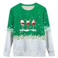 thumbnail image 5 of Femmes Mode Col Rond Noël Manches Longues Tops Chemisier Pull Sweat-Shirt, 5 of 5