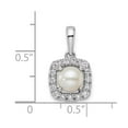 thumbnail image 4 of Auriga 14K White Gold Lab Grown Diamond and Pearl Pendant for Women (L-12mm, W-10.8mm), 4 of 6