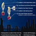 thumbnail image 2 of Gem Stone King 925 Silver and 10K Yellow Gold Red Created Ruby and White Lab Grown Diamond Dangle Earrings for Women | 0.65 Cttw | Gemstone July Birthstone | Heart Shape 4MM, 2 of 6