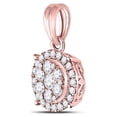 thumbnail image 2 of FB Jewels 14kt Rose Gold Womens Round Diamond Halo Cluster Pendant 1/2 Cttw, 2 of 2