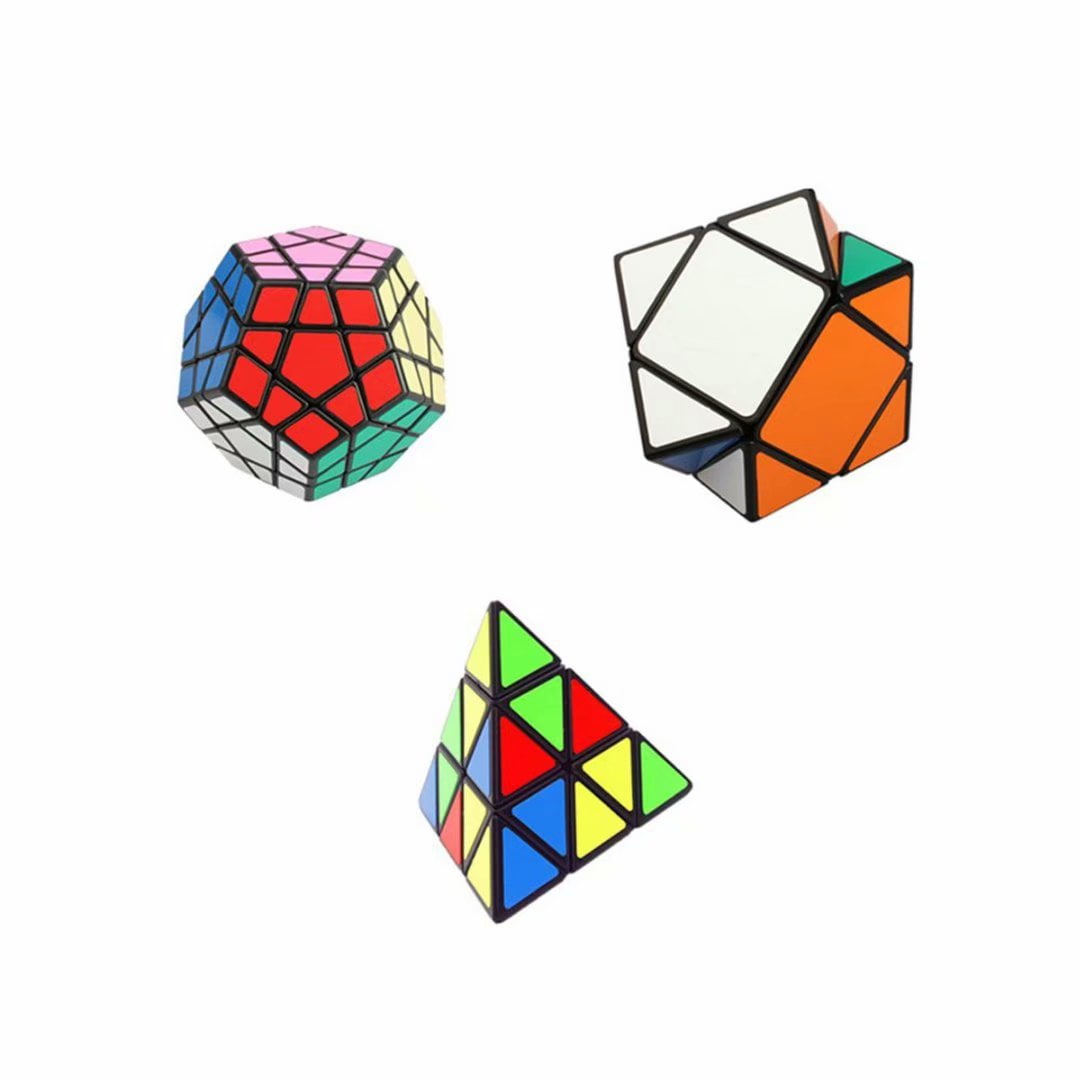 Skewb Cube Puzzle Twist Irregular 4PCS Set Qiyi Magic Cube Pyramid Megaminx 