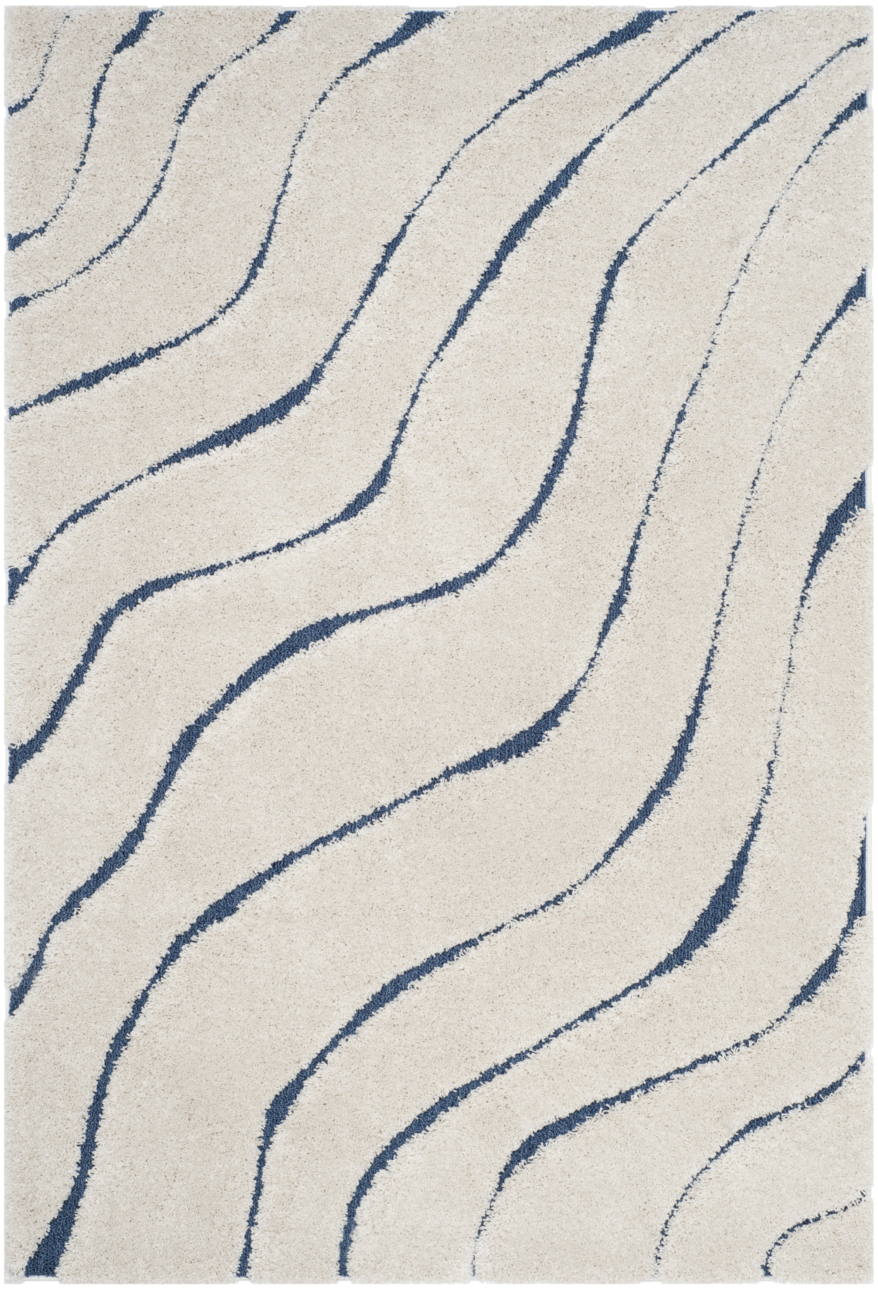 Safavieh Florida Tabitha Geometric Shag Area Rug, Cream/Blue, 6' x 8'