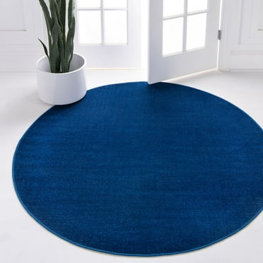 Unique Loom Williamsburg Collection Area Rug - Solid (5' 3" Round Navy Blue)
