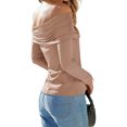 thumbnail image 5 of Women's Off The Shoulder Tops Long Sleeve Slim Fitted Y2K Sexy Going Out Nightout Blouse Shirts, 5 of 6