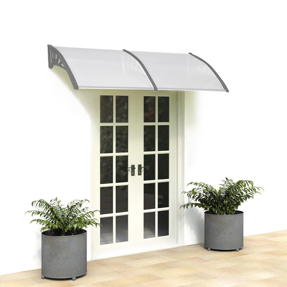 Outsunny 6x2.3ft Sunshade Shelter Drop Arm Window Awning Cream White 
