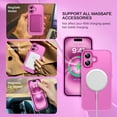 thumbnail image 6 of BENTOBEN Case for iPhone 16 [Compatible with Mag-Safe], 6.1" Metal Lens Frame Button Frame Hard Tpu Matte Magnetic Anti-Fingerprint Shockproof Protective Cover for iPhone 16, Dark Purple, 6 of 9