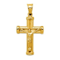 14k Yellow Gold Polished Reversible Hollow Crucifix Pendant Necklace 48x24.9mm Pendant for Women