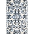 thumbnail image 3 of Safavieh Dip Dye 7' Round Hand Tufted Wool Rug in Ivory and Navy, 3 of 10