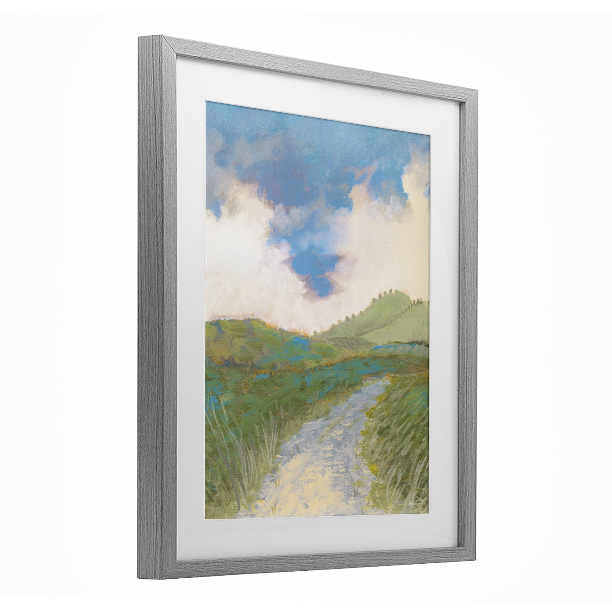 Stupell Industries Windy Path Impression Gray Framed Print Under Glass, design by Dan Meneely