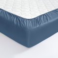 thumbnail image 3 of Mellanni 100% Cotton Bed Sheet Set, 400 Thread Count, Deep Pocket, Cal King, Denim Blue, 3 of 7