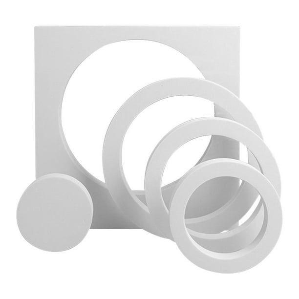 Adornos de fotografía de bloque de espuma de apoyo fotográfico geométrico 3D decoración del hogar 5 piezas blanco redondo kenally HA001751-07