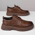 thumbnail image 6 of Rotm Leather Sneakers for Men Dress Shoes Classic Formal Oxford in Genuine Leather Brown,9.5, 6 of 7
