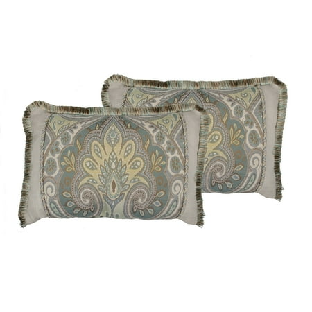 Aqua Boudoir Pillow - Sherry Kline Oasis Aqua Boudoir Throw Pillow (set of 2)