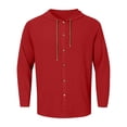 thumbnail image 2 of Chemise à Manches Longues pour Homme - Cardigan à Capuche Uni Décontracté pour les Vacances, Design à la Mode et Confortable, 2 of 5