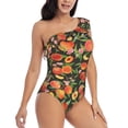 thumbnail image 3 of Goofa Fruits Peach Pattern Women's One Piece Swimsuits Tummy Control Bathing Suits Asymmetric One Shoulder Swimwear-Medium, 3 of 6