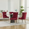 thumbnail image 6 of S-HOME Modern Solid Wood Dining Chairs with Chrome Plating Legs Set of 2 Featuring Velvet Upholstery , 
WINE RED, 6 of 18