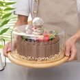 thumbnail image 4 of 1 Pc Household Bread Plate Pastry Plate Convenient Snack Tray with Glass Cover, 4 of 9