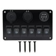 thumbnail image 6 of GELOO 6 Gang Boat Rocker Switch Panel for Boat Marine Car Blue Led Switch Panel Universal 12/24V 7.8"x4.1"x4.7", 6 of 10