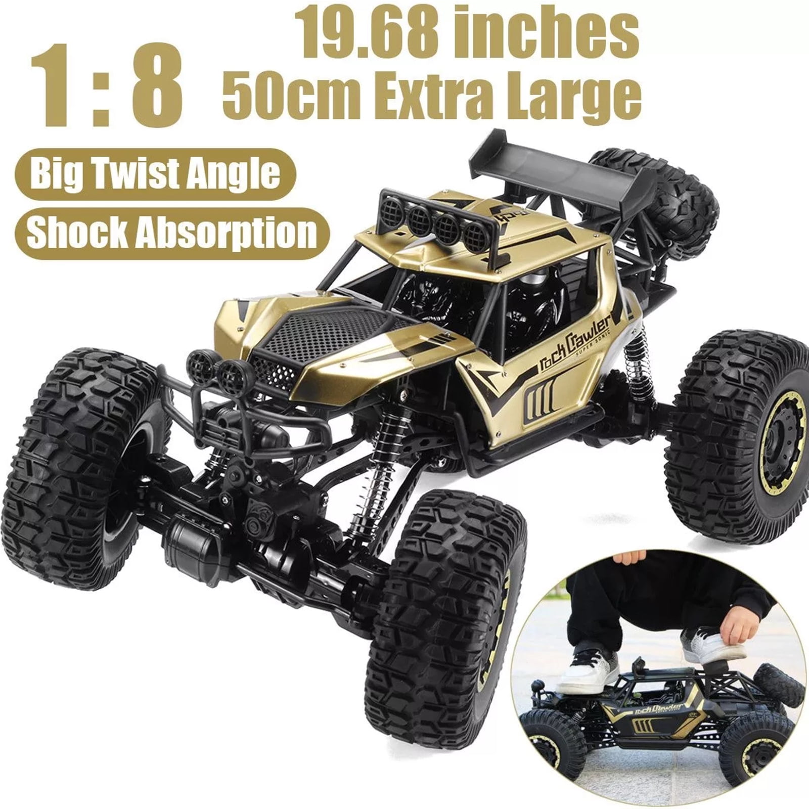 Mukola 1:8 Large Scale Rc Cars 52 Km/H High Speed Boys Remote Control Car  Off Road Monster Truck Electric 4Wd All Terrain Waterproof Toys Trucks For  Kids And Adults - Walmart.Com