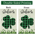 thumbnail image 5 of St Patricks Day Garden Flag - Shamrock Clover Leaf Green Lucky Garden Flag Double Sided Garden Flags For Outdoor Home Holiday (Green Clover), 5 of 6