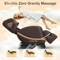 thumbnail image 6 of Znines Zero Gravity Full Body Massage Chair Recliner with 10 Rollers, Heat Therapy & Foot Rollers and Bluetooth, Touch Screen for Home Office, Brown, 6 of 8