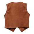 thumbnail image 2 of YONGHS Kids Boys Western Cowboy Cowgirl Vest Jacket Halloween Carnival Party Dress Up Press Buttons Brown 14, 2 of 7