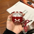 thumbnail image 3 of Earphone Case for Airpods 4 with Kaychain,Stylish Bowr Pattern Anti-Drop Shockproof Soft Earbuds Cover for Women/Girls (A), 3 of 6