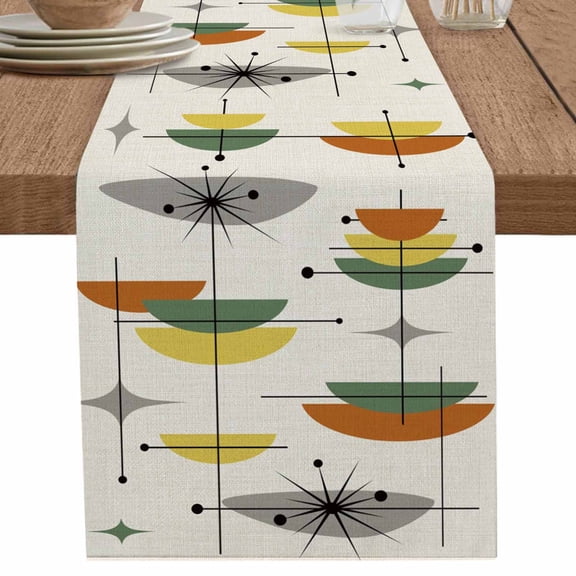 nqOlkjepod Sage Green Boho Table Runner 72 Inches Long Farmhouse Dress Scarves, Geometric Bohemian Color Block Dining Tablerunner for Coffee Table/Kitchen Island/Party Décor, 13" x 72"