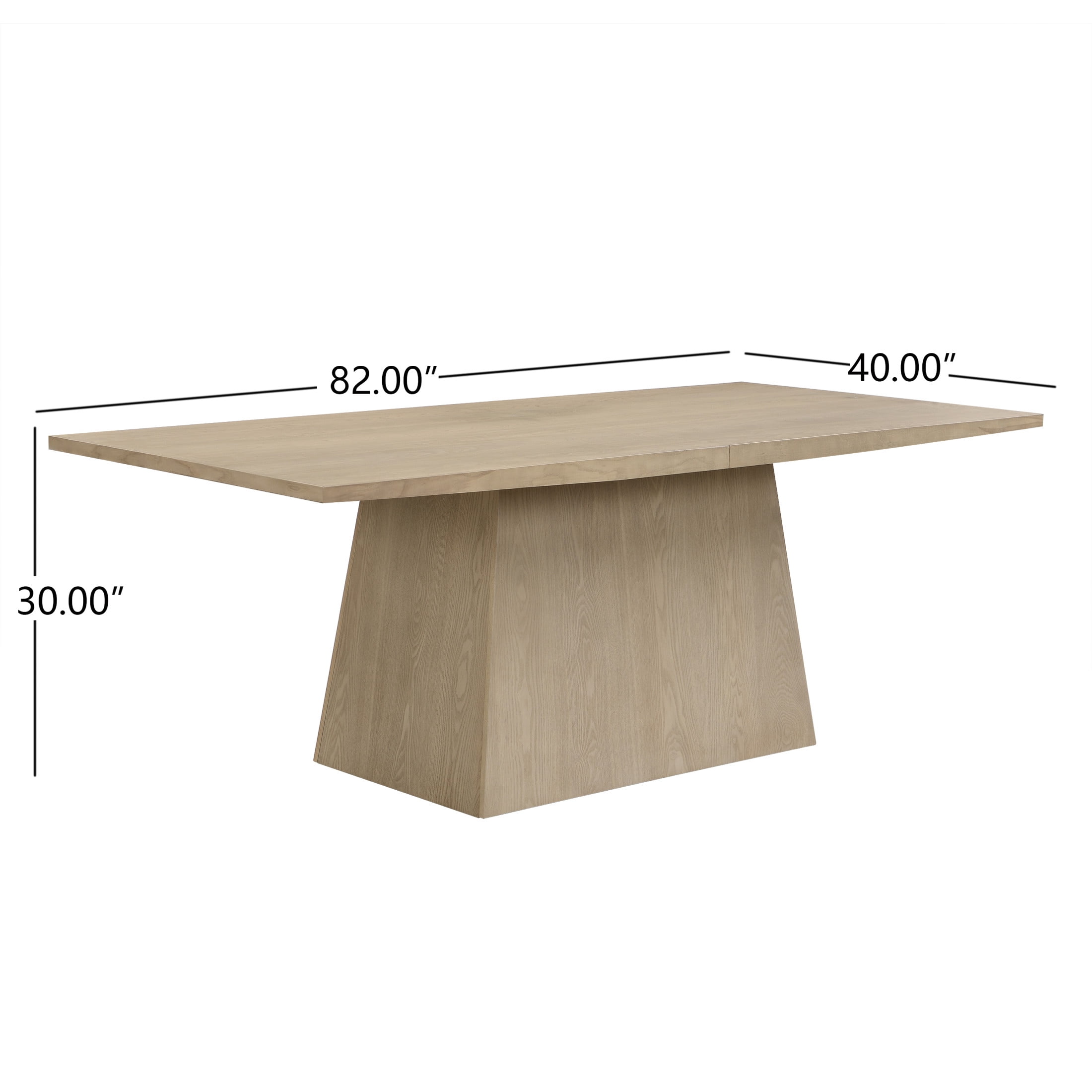 Christopher Knight Home 82" Pedestal Dining Table, Rectangular Seats 6-8, Solid Wood & MDF, Light Natural