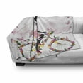 thumbnail image 3 of Bicycle Soft Flannel Fleece Throw Blanket, Girl in Pink Dress Riding a Bike Colorful Flowers and Romantic Butterflies, Cozy Plush for Indoor and Outdoor Use, 60" x 80", Multicolor, by Ambesonne, 3 of 6